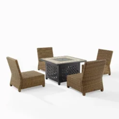 Bradenton 5pc Outdoor Wicker Armless Chair & Fire Table Set - Crosley 27 Bradenton 5pc Outdoor Wicker Armless Chair & Fire Table Set - Crosley -Outdoor Garden Store GUEST 5e3e33d2 5237 4b4f 8046 fe8c00060686