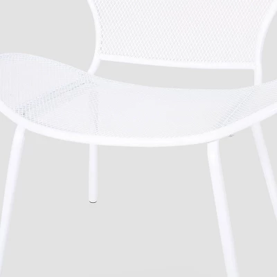 Nevada 2pk Iron Club Chair Matte White - Christopher Knight Home 2 Nevada 2pk Iron Club Chair Matte White - Christopher Knight Home - Image 2