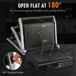 Costway Electric Panini Press Grill 1200W Sandwich Maker With Independent Temperature Control & Removable Drip Tray -Outdoor Garden Store GUEST 5eb38558 e73d 416a b47f dddc7f1cb80b