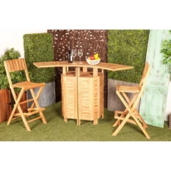 Patio Bar Table Teak - Olivia & May -Outdoor Garden Store GUEST 5eed3b21 27ae 4348 8e98 7e42885a22fc