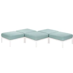 Laurel Outdoor Ottoman With Cushion - White/Seafoam - Lagoon -Outdoor Garden Store GUEST 5f0ebe22 c6ad 4d95 895d c22479010996