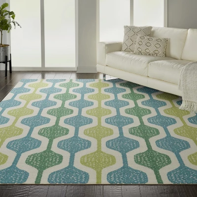 Waverly Sun N Shade SND70 Aqua Indoor/Outdoor Area Rug 6 Waverly Sun N Shade SND70 Aqua Indoor/Outdoor Area Rug - Image 6