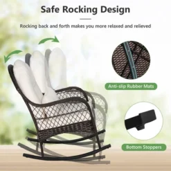 Costway 2PCS Patio Wicker Rocking Chair W/Seat Back Cushions & Lumbar Pillow Balcony 12 Costway 2PCS Patio Wicker Rocking Chair W/Seat Back Cushions & Lumbar Pillow Balcony -Outdoor Garden Store GUEST 5f60d78e dcc8 4724 b48a 124ac6bf6634