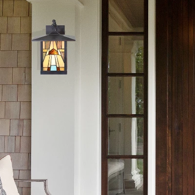 11.75" 1-Light Mona Mission Style Outdoor Wall Lantern Sconce Bronze - River Of Goods 1 11.75" 1-Light Mona Mission Style Outdoor Wall Lantern Sconce Bronze - River Of Goods