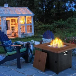 5pc Outdoor Set With Swivel Chairs & 34" Propane Fire Pit Table - Captiva Designs -Outdoor Garden Store GUEST 610944bc d1bd 4815 a2f8 0be671e00bfb