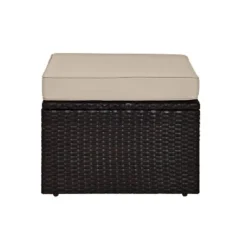 Palm Harbor Outdoor Wicker Ottoman - Sand - Crosley -Outdoor Garden Store GUEST 61af5ae3 6eba 4e8b 8da9 b6fa1d6041ce