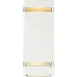 Possini Euro Design Modern Outdoor Wall Light Fixture White 2-Light Up Down 10 1/2" Clear Glass Inserts For Exterior Barn Deck House Porch Yard Patio 8 Possini Euro Design Modern Outdoor Wall Light Fixture White 2-Light Up Down 10 1/2" Clear Glass Inserts For Exterior Barn Deck House Porch Yard Patio -Outdoor Garden Store GUEST 61bd0537 d35d 47c4 a3d7 6e76a1080411