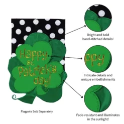 Evergreen St. Patrick's Day Bouquet Applique Garden Flag, 12.5 X 18 Inches -Outdoor Garden Store GUEST 62b473d8 c783 41ed b50d bc75b893fc15