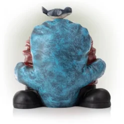 22" Mooning "Welcome" Gnome With Bird Polyresin Statue Outdoor - Alpine Corporation -Outdoor Garden Store GUEST 63c47941 34c8 469c b0c6 cf1c7543e9d2