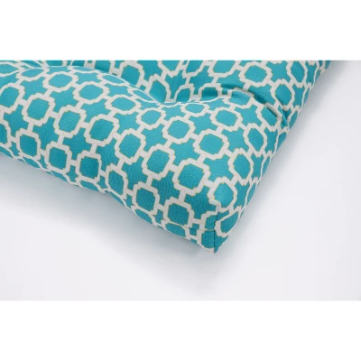 19"x44" Hockley Geo Outdoor Loveseat Cushion - Pillow Perfect 1 19"x44" Hockley Geo Outdoor Loveseat Cushion - Pillow Perfect