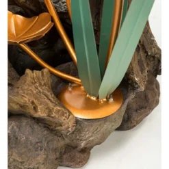 Wind & Weather Realistic Indoor/Outdoor Woodland Stump Fountain With Metal Lily Pads -Outdoor Garden Store GUEST 643258ee 96aa 4fa0 9080 c24e10295c73