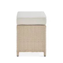 2pk All-Weather Wicker Canaan Outdoor Square Stools With Cushions Brown - Alaterre Furniture -Outdoor Garden Store GUEST 64d700d6 2fdd 495a b4b6 9b2d3993cb40