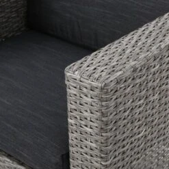 Maxwell 5pc Wicker Club Chair And Square Fire Pit Set - Mixed Black/Dark Gray - Christopher Knight Home -Outdoor Garden Store GUEST 64d84668 96b5 40a1 8bd8 9414eb43c118