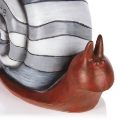 7" "Create" Snail Statue With Solar-Powered LED Light Heathered Gray/White/Copper - Alpine Corporation -Outdoor Garden Store GUEST 65023a27 688f 4e09 9a0b faa57e6378b1