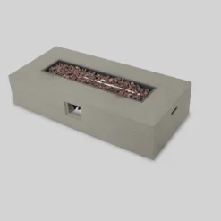 Oana 12pc Acacia U-Shaped Sectional Sofa Set With Fire Pit - Teak/Beige And Light Gray - Christopher Knight Home -Outdoor Garden Store GUEST 65511adb 76e2 47b5 9c45 6d1d767871ce