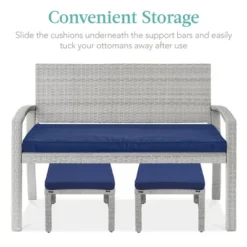 Best Choice Products Set Of 2 Multipurpose Patio Wicker Ottomans W/ Removable Cushions, Steel Frame -Outdoor Garden Store GUEST 65588adb 3f0f 4ed9 8b6b b7047038d542