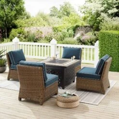 Bradenton 5pc Outdoor Wicker Armless Chair & Fire Table Set - Crosley 22 Bradenton 5pc Outdoor Wicker Armless Chair & Fire Table Set - Crosley -Outdoor Garden Store GUEST 65c8402d 600e 4826 924f f4ec4aa639f6