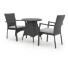 Georgina 3pc Wicker Patio Bistro Set With Cushions - Gray - Christopher Knight Home