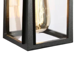 2pk 11" Metal/Glass Square Outdoor Wall Lights Matte Black - LNC -Outdoor Garden Store GUEST 6678c60d 6020 450b 9b72 a9132bc7521d