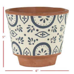 Natural Handthrown Large Terracotta Planter With Handpainted Tile Pattern - Foreside Home & Garden 7 Natural Handthrown Large Terracotta Planter With Handpainted Tile Pattern - Foreside Home & Garden -Outdoor Garden Store GUEST 67153311 6c00 4b38 8134 37fdee25bb82