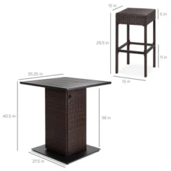 Best Choice Products 5-Piece Patio Wicker Bar Set W/ Built-In Bottle Opener, Hidden Storage Shelf, 4 Stools 11 Best Choice Products 5-Piece Patio Wicker Bar Set W/ Built-In Bottle Opener, Hidden Storage Shelf, 4 Stools -Outdoor Garden Store GUEST 6774ec51 f1cf 4d1a b579 494f34f33810