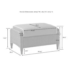 Kiawah Outdoor Wicker Ottoman - Crosley -Outdoor Garden Store GUEST 6785b346 f4e4 4cf6 97eb e0243d17b19a