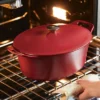 Rachael Ray Premium RUST-RESISTANT Cast Iron Dutch Oven 6.5qt Red