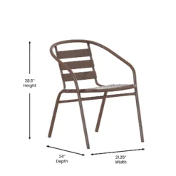 Emma And Oliver 23.5'' Square Aluminum Indoor-Outdoor Table Set With 2 Slat Back Chairs 19 Emma And Oliver 23.5'' Square Aluminum Indoor-Outdoor Table Set With 2 Slat Back Chairs -Outdoor Garden Store GUEST 69c0a708 a057 4e68 b0fc 363c952e97b5