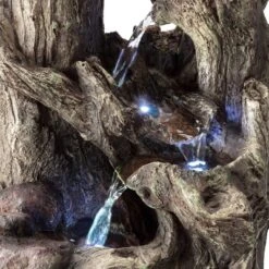 14" Resin 5-Tiered Rainforest Tree Trunk Tabletop Fountain Brown - Alpine Corporation -Outdoor Garden Store GUEST 69c68eec 67d6 4204 9925 31e30ff68999