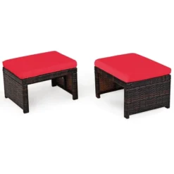 Costway 2PCS Patio Rattan Ottoman Cushioned Seat Foot Rest Furniture TurquoiseRedWhite 20 Costway 2PCS Patio Rattan Ottoman Cushioned Seat Foot Rest Furniture TurquoiseRedWhite -Outdoor Garden Store GUEST 6a008e0f d13e 48f5 a96b de7e5e13e5c3