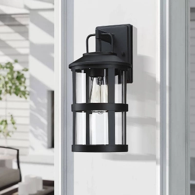 Glass Outdoor Wall Light Black - Wellfor 5 Glass Outdoor Wall Light Black - Wellfor - Image 5