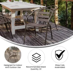 Emma And Oliver 23.5'' Square Aluminum Indoor-Outdoor Table Set With 2 Slat Back Chairs 17 Emma And Oliver 23.5'' Square Aluminum Indoor-Outdoor Table Set With 2 Slat Back Chairs -Outdoor Garden Store GUEST 6a2472a7 21de 4dc0 ac15 280f392195e1