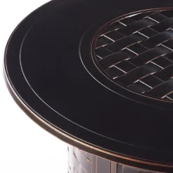 5pc Set With 44" Outdoor Round Aluminum Fire Table & 4 Deep Seating Swivel Rocking Chairs & Wind Blocker Lid - Oakland Living -Outdoor Garden Store GUEST 6aa8bea6 da7f 46cb b4bc e8577518ee76