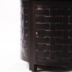 5pc Set With 44" Outdoor Round Aluminum Fire Table & 4 Deep Seating Swivel Rocking Chairs & Wind Blocker Lid - Oakland Living -Outdoor Garden Store GUEST 6c0cd739 5c67 4257 bf9c 474addb31405