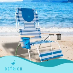 Ostrich 3-N-1 Altitude Outdoor Lounge Reclining Beach Lake 16-Inch Height Chair, Stripped Blue 7 Ostrich 3-N-1 Altitude Outdoor Lounge Reclining Beach Lake 16-Inch Height Chair, Stripped Blue -Outdoor Garden Store GUEST 6c4f34e7 f5c5 45d2 86f7 ebb67dfb42dc