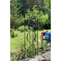 79.75" Tall Iron Modern Samara Decorative Garden Trellis Black Powder Coat Finish - Achla Designs -Outdoor Garden Store GUEST 6cbcf606 97cd 42fa 8a36 29a23e035a06
