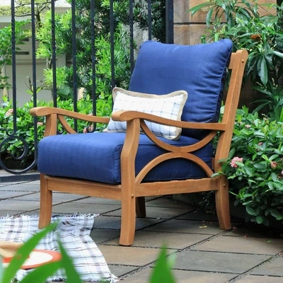 Cambridge Casual Abbington Teak Outdoor Patio Arm Chair With Cushion 2 Cambridge Casual Abbington Teak Outdoor Patio Arm Chair With Cushion - Image 2