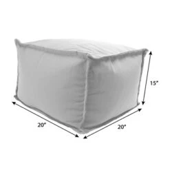20" X 20" X 15" Outdoor Bean Filled Pouf/Ottoman In Sunbrella Cast Mist - Jordan Manufacturing -Outdoor Garden Store GUEST 6d52e1f3 ccc0 4a2e 9c77 e2a55302cfd4