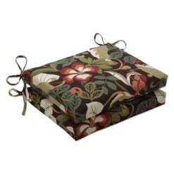 2pc Outdoor Chair Cushions - Brown/Green Floral - Pillow Perfect -Outdoor Garden Store GUEST 6dcb82e8 6f1b 4f0b 82b7 c7d43385179e