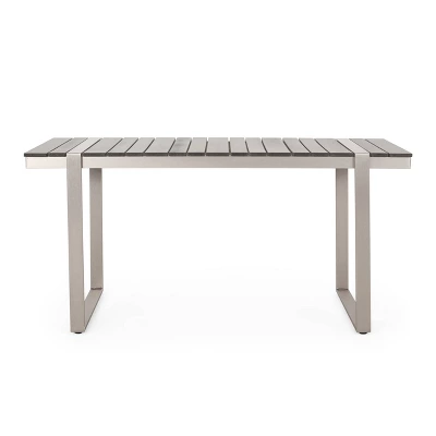 Quay 6pc Outdoor Aluminum Dining Set - Gray/Dark Gray/Silver - Christopher Knight Home 2 Quay 6pc Outdoor Aluminum Dining Set - Gray/Dark Gray/Silver - Christopher Knight Home - Image 2