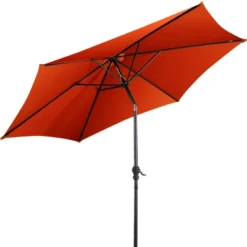Costway 9FT Patio Umbrella Patio Market Steel Tilt W/ Crank Outdoor Yard Garden Orange -Outdoor Garden Store GUEST 6e7a4e47 1474 42fa 9901 4fb8f3203686