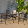Costway 5PCS Patio Dining Furniture Set Stackable Chairs Armrest Square Table
