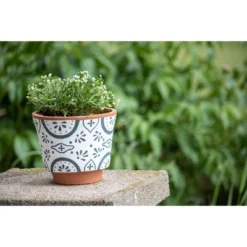 Natural Handthrown Large Terracotta Planter With Handpainted Tile Pattern - Foreside Home & Garden 9 Natural Handthrown Large Terracotta Planter With Handpainted Tile Pattern - Foreside Home & Garden -Outdoor Garden Store GUEST 6ef278eb 43a5 4a22 b0a0 5fa0d6a00f52