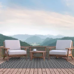 3pk Gemstone Indoor/Outdoor Rug Runner Mat Gray/White - Foss Floors -Outdoor Garden Store GUEST 6fec0460 60de 4e69 93e1 ce1d5cc4701d