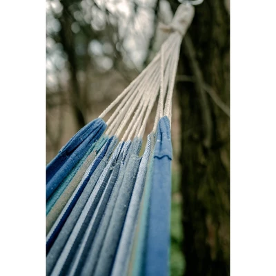 Stansport Cotton Blend Traveler Hammock 78" X 31" Blue 5 Stansport Cotton Blend Traveler Hammock 78" X 31" Blue - Image 5