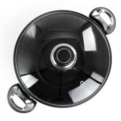 Gibson Home Leighton 3 Piece 8.5 Quart Steel Nonstick Pasta Pot With Steamer In Black