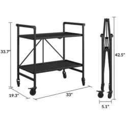 Indoor/Outdoor Folding Serving Cart With Wheels & Shelves - Black - Room & Joy -Outdoor Garden Store GUEST 71ff24e1 aef2 452f bafe 6a81dd111a68