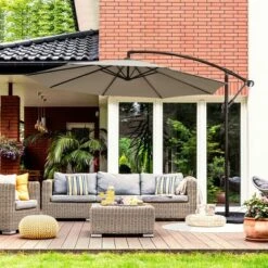 Costway 10FT Patio Offset Hanging Umbrella Easy Tilt Adjustment 8 Ribs Backyard BurgundyBeigeTanBlue 23 Costway 10FT Patio Offset Hanging Umbrella Easy Tilt Adjustment 8 Ribs Backyard BurgundyBeigeTanBlue -Outdoor Garden Store GUEST 72940317 9f71 4a23 9767 c701c90ff87a