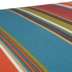 Outdoor 2-Piece Reversible Lumbar Toss Pillow Set - Brown/Turquoise Floral/Stripe - Pillow Perfect -Outdoor Garden Store GUEST 72b138dd a99f 4ec6 b009 34b46024c4ee