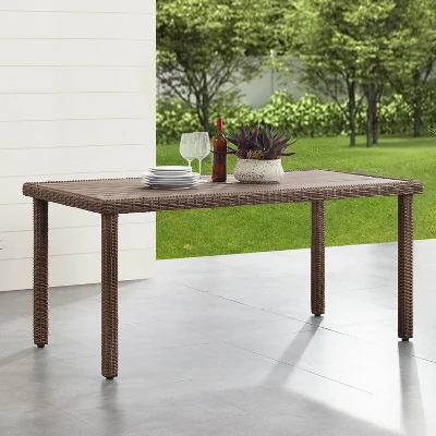 Bradenton Outdoor Rectangular Dining Table Weathered Brown - Crosley 1 Bradenton Outdoor Rectangular Dining Table Weathered Brown - Crosley